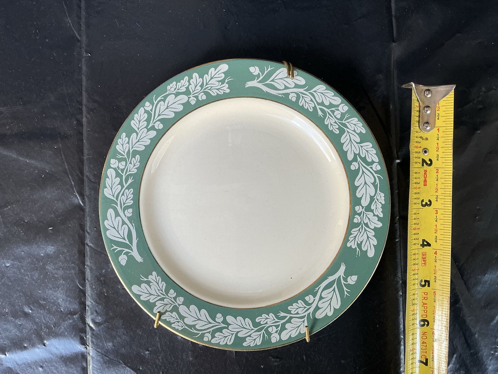 Homer Laughlin "Teal Green" oak leaf plate
