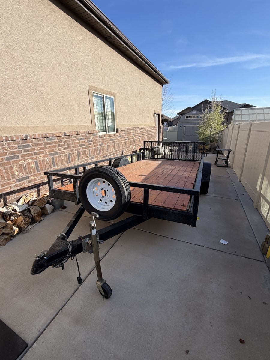 7X14 ft trailer with rear folding ramp