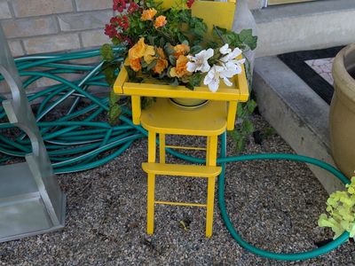 Vintage highchair planter located in Roy venmo or cash fcfs