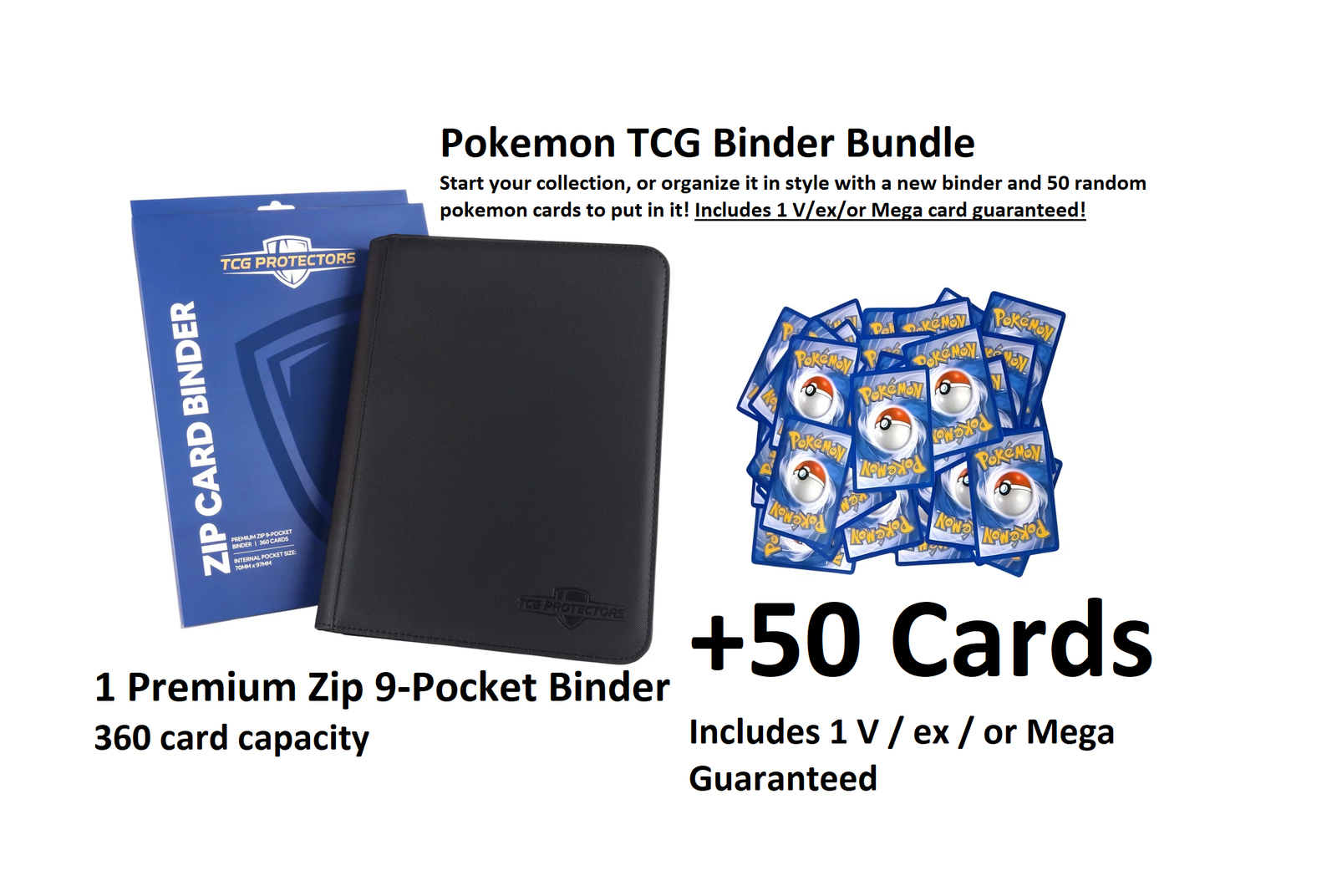 Black Premium Zip 9 pocket TCG binder + pokemon bulk