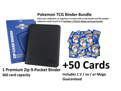Black Premium Zip 9 pocket TCG binder + pokemon bulk
