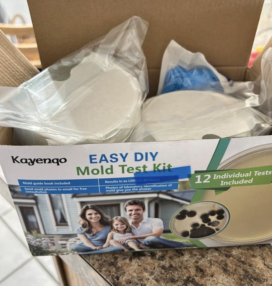 Kayenqo Easy DIY Mold Test Kit - 12 Individual Tests, Results in 48 Hrs, Guidebook & Consultation