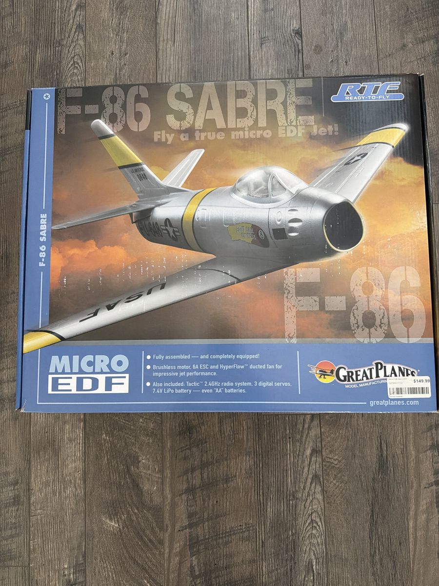Great Planes F-86 Sabre Micro EDF Ready-to-Fly RC Jet Plane with Tactic 2.4GHz Radio