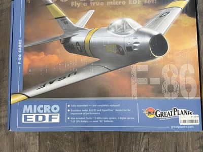 Great Planes F-86 Sabre Micro EDF Ready-to-Fly RC Jet Plane with Tactic 2.4GHz Radio