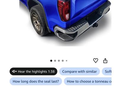 Soft Roll-up Truck Bed Tonneau Cover Compatible with 2019-2026 Chevy Silverado GMC Sierra 1500