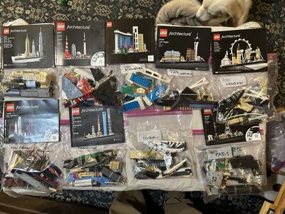 Lot of Nine Lego Architecture Sets - (Dubai, London, New York, Las Vegas, Singapore, Tokyo, San Francisco, Shanghai, Paris)
