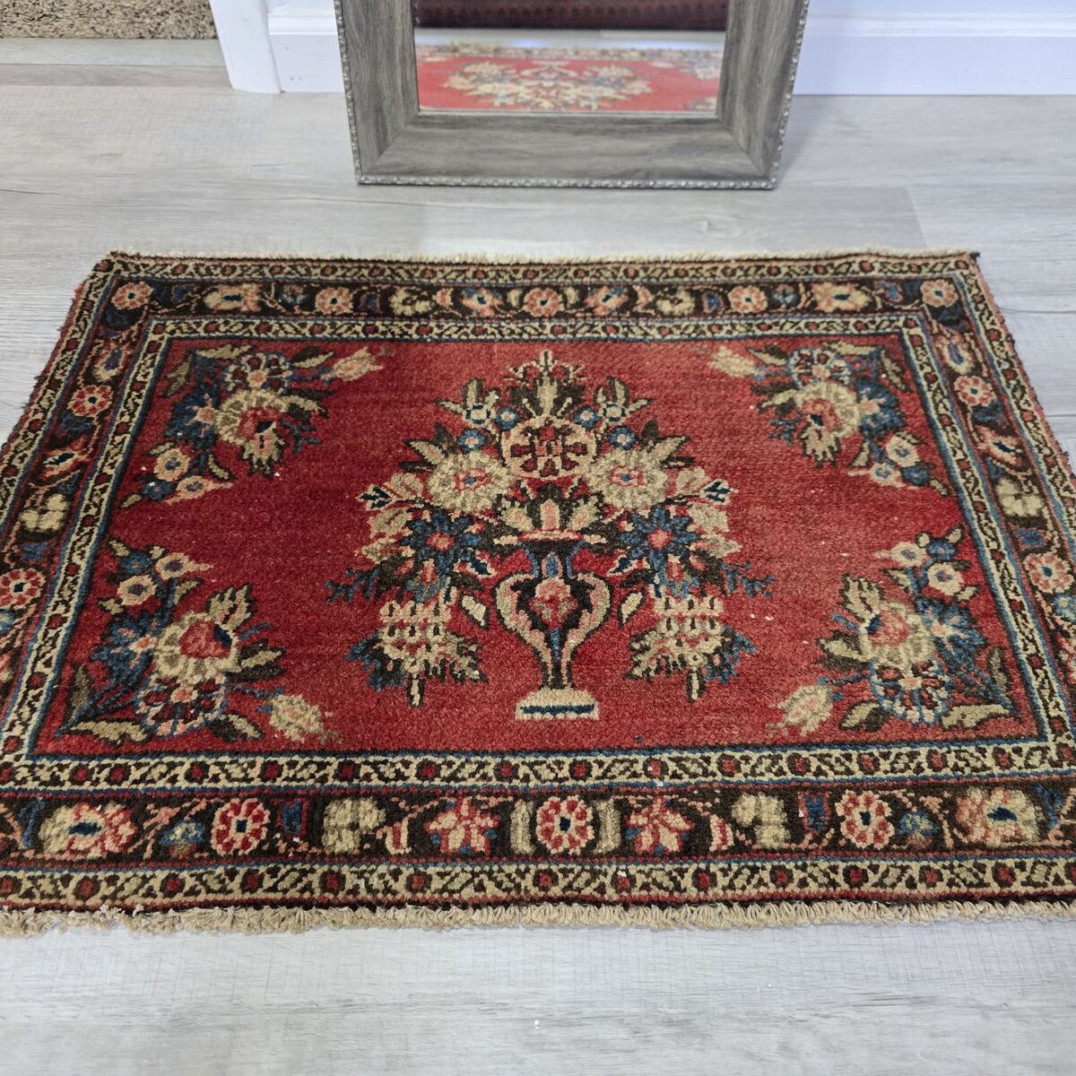 Charming Handknotted Vintage Persian Wool Rug