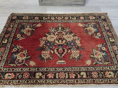 Charming Handknotted Vintage Persian Wool Rug