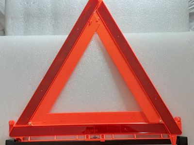 New Heavy Duty Foldable Road Emergency Triangle Set of 3 - Orange Accented with Red Reflector for Night Vision - DOT