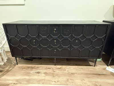 (2) Birch Lane Geometric Credenza Buffet Console Table