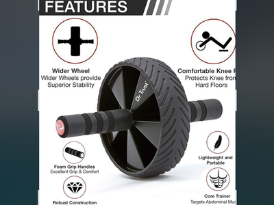 Fitnessery Ab Roller Wheel Core Trainer with Foam Grip Handles