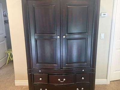 Dark Espresso Solid Oak Armoire
