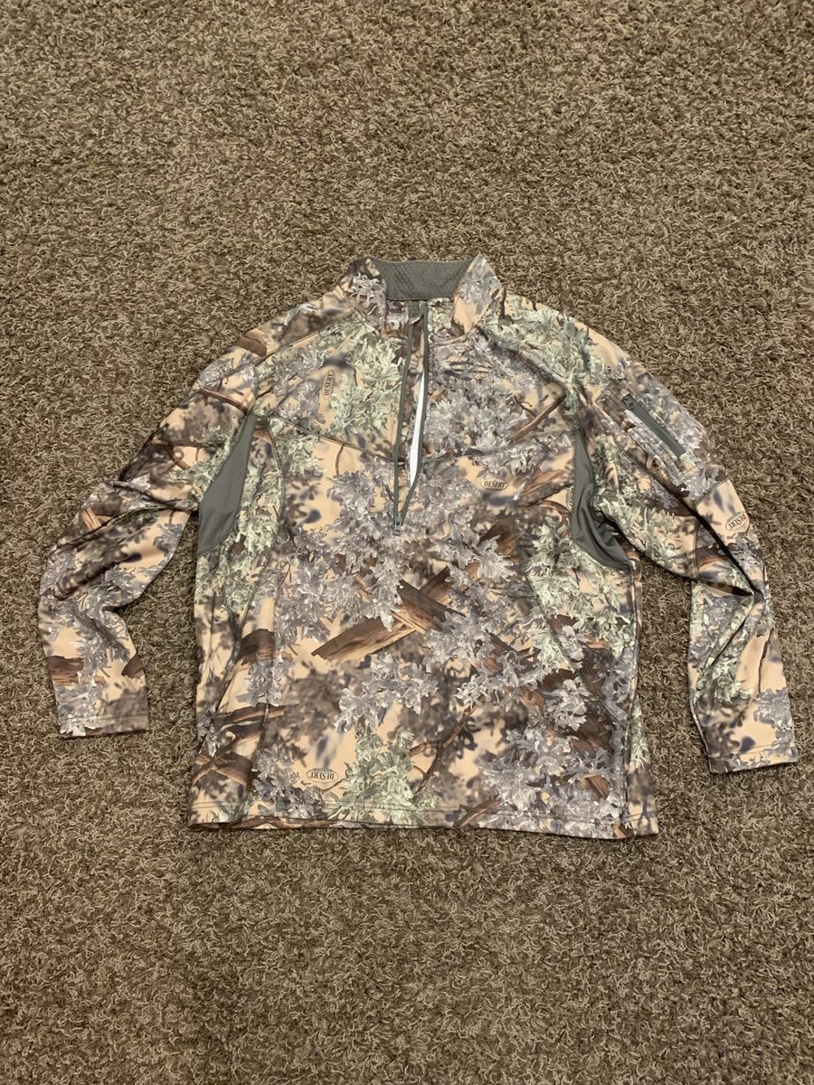 Desert Camouflage 1/4 Zip Long Sleeve Hunting Shirt