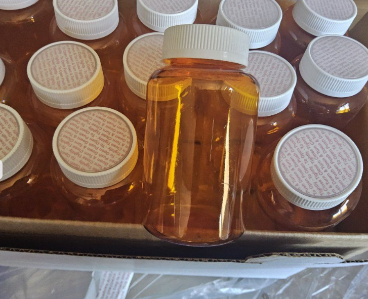 38 Amber colored bottles