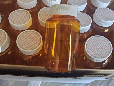 38 Amber colored bottles