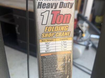 Pittsburgh Automotive Heavy Duty 1 Ton Folding Shop Crane Engine Hoist Item 69512