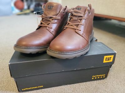Caterpillar Trey 2.0 Men's Brown Leather Boots - Size 9W (Cashew)