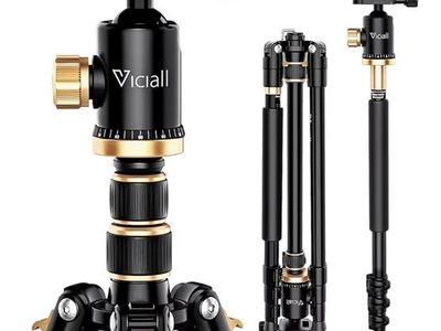 VICIALL 80" Aluminum Camera Tripod for DSLR/Phone with 360 Degree Ball Head, 8kg Load, Monopod Feature