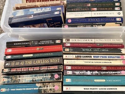 Assorted Fiction and Non-Fiction Book Lot Featuring Louis L'Amour and Vince Flynn