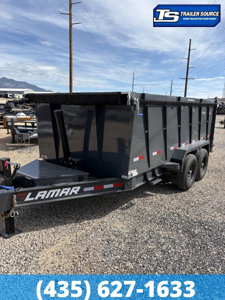 7x14 Lamar DT Dump Trailer - 48" Sides - 14K GVWR - Telescopic