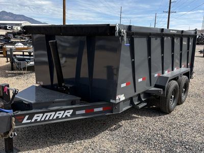 7x14 Lamar DT Dump Trailer - 48" Sides - 14K GVWR - Telescopic