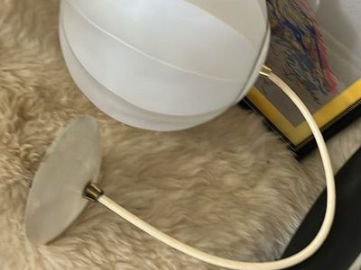 Vtg. Mid Century Modern Frosted Glass Pendant Lamp