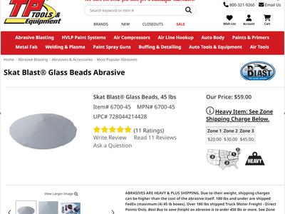New Skat Blast® Glass Beads Abrasive 45 lbs
