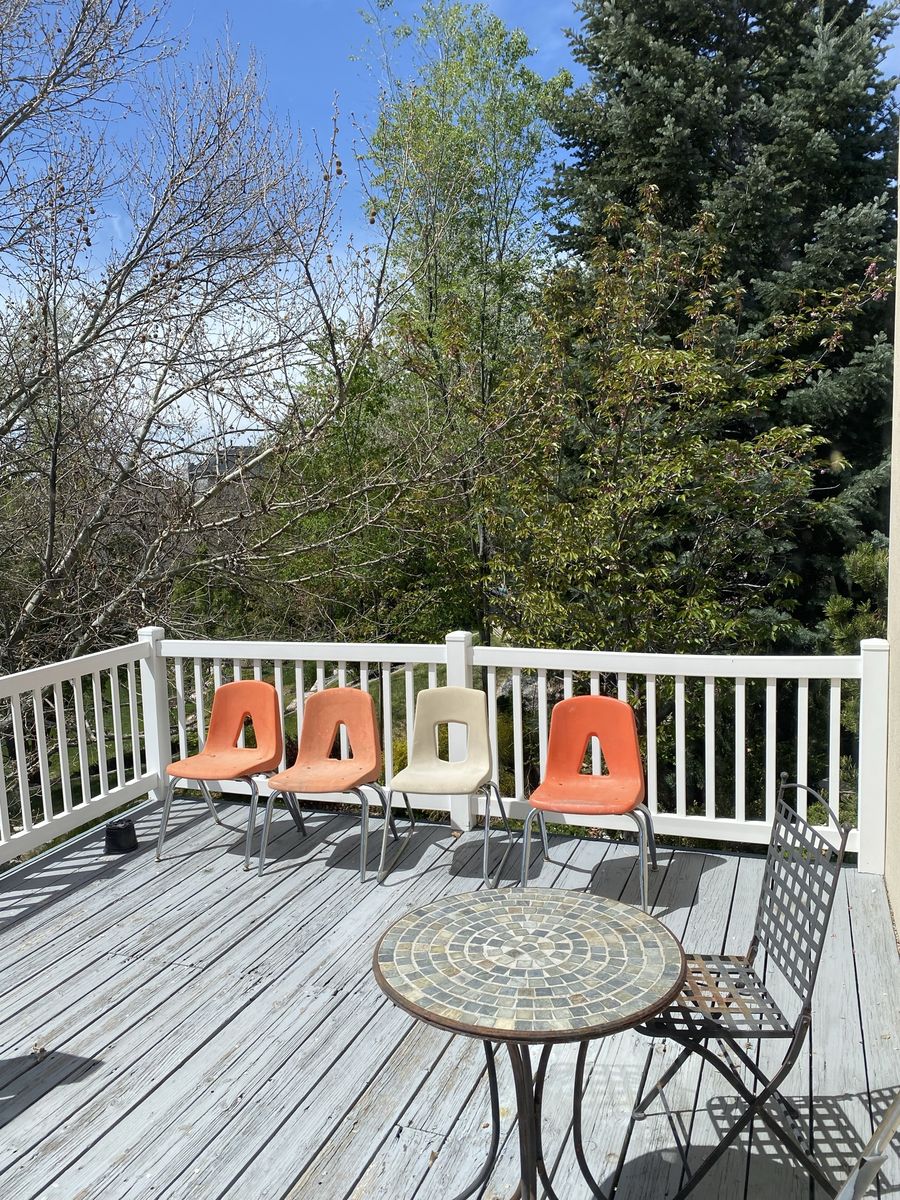 4 solid Plastic chairs for garden