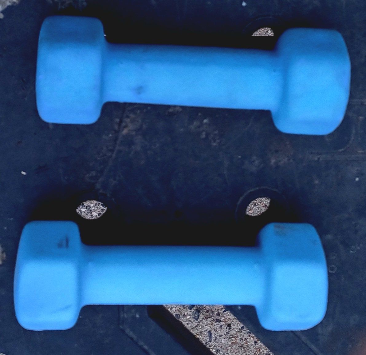 Pair of 3lb Blue Neoprene Dumbbells - Ideal for Home Workouts and Fitness. $15 for both.