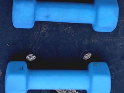 Pair of 3lb Blue Neoprene Dumbbells - Ideal for Home Workouts and Fitness. $15 for both.