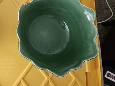 Large Green Serving Bowl 15" round