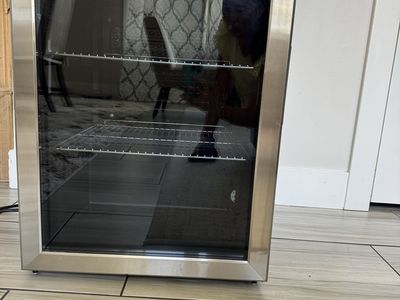 Whirlpool Stainless Steel Mini Fridge with Glass Door