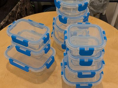 11-Piece Glass Food Storage Container Set with Locking Lids-$20