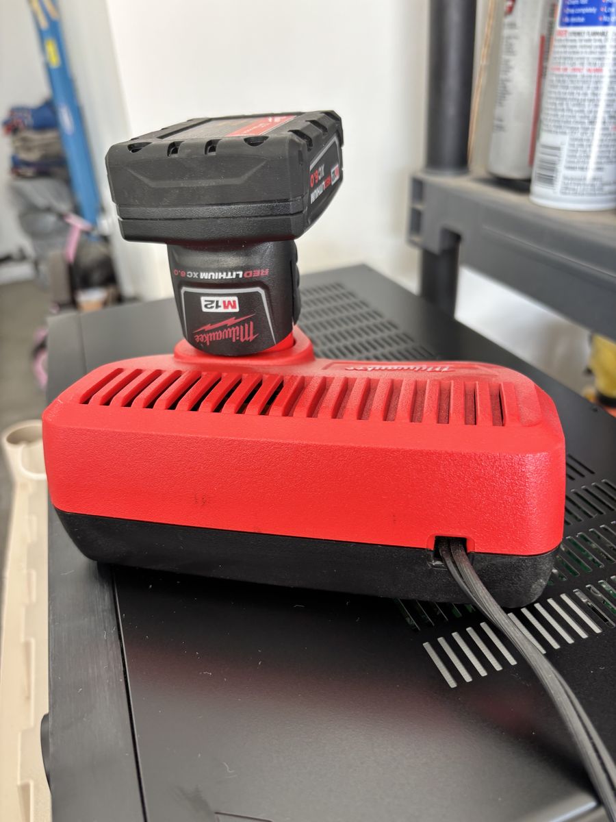 For sale 12v Milwaukee 6ah battery and charger only.