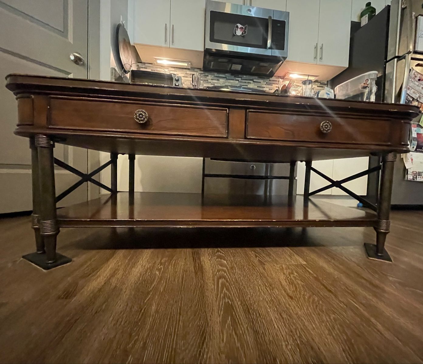 PRICE REDUCED Large Beautiful Dark Oak Wooden Coffee Table / Cocktail Table