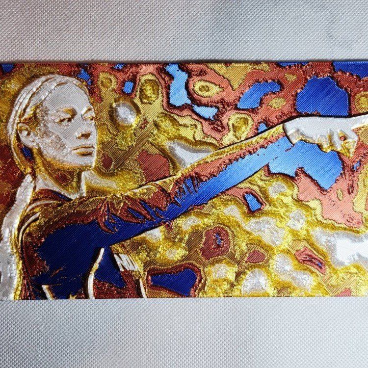 3D Printed Lithophane Wall Art - Colorful Textured Sophie Cunningham Pointing Indiana Fever