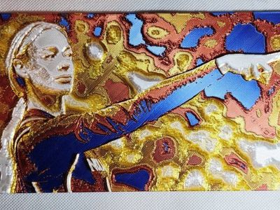 3D Printed Lithophane Wall Art - Colorful Textured Sophie Cunningham Pointing Indiana Fever