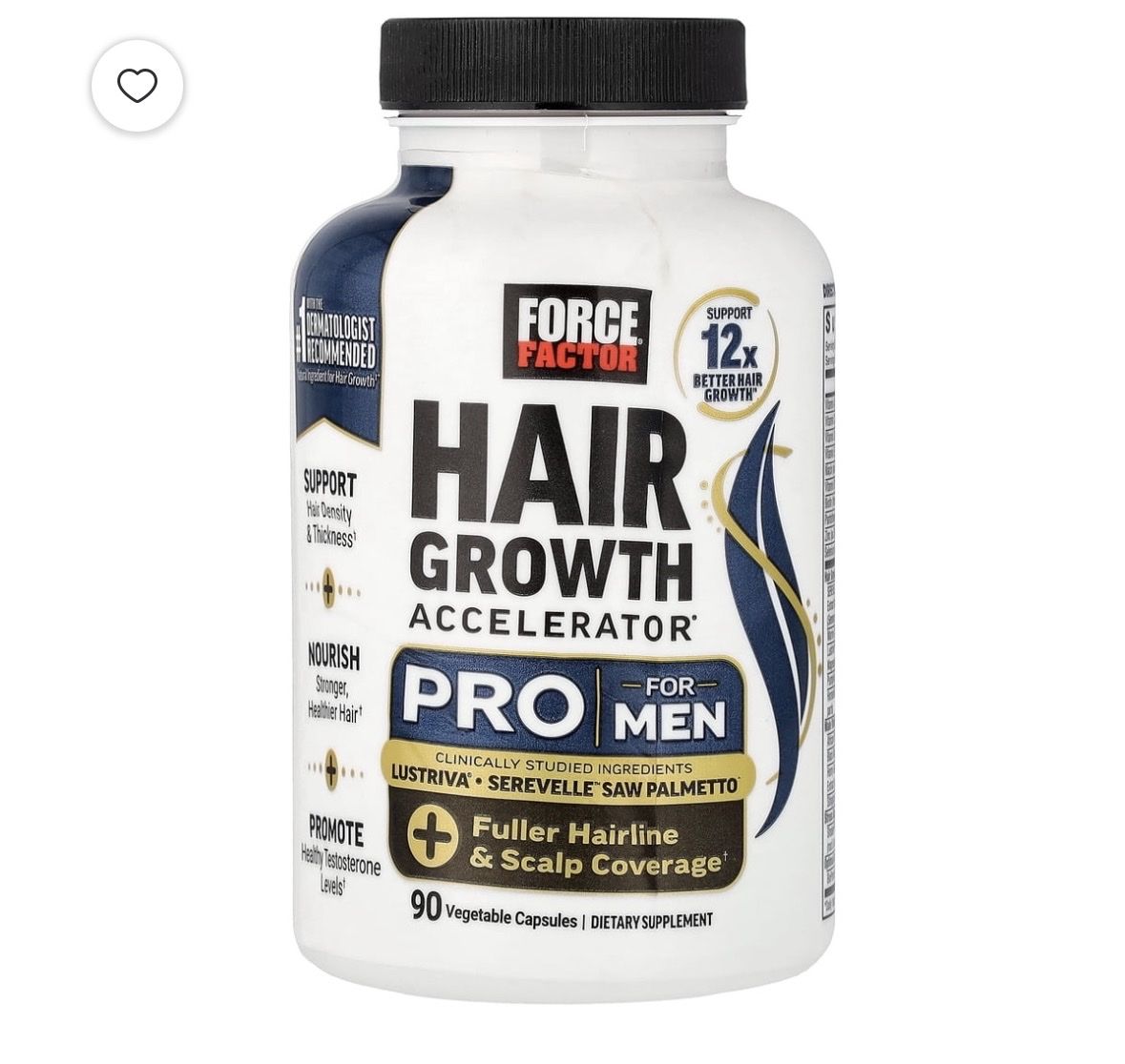 Force Factor Hair Growth Accelerator Pro For Men 90 Vegetable Capsules