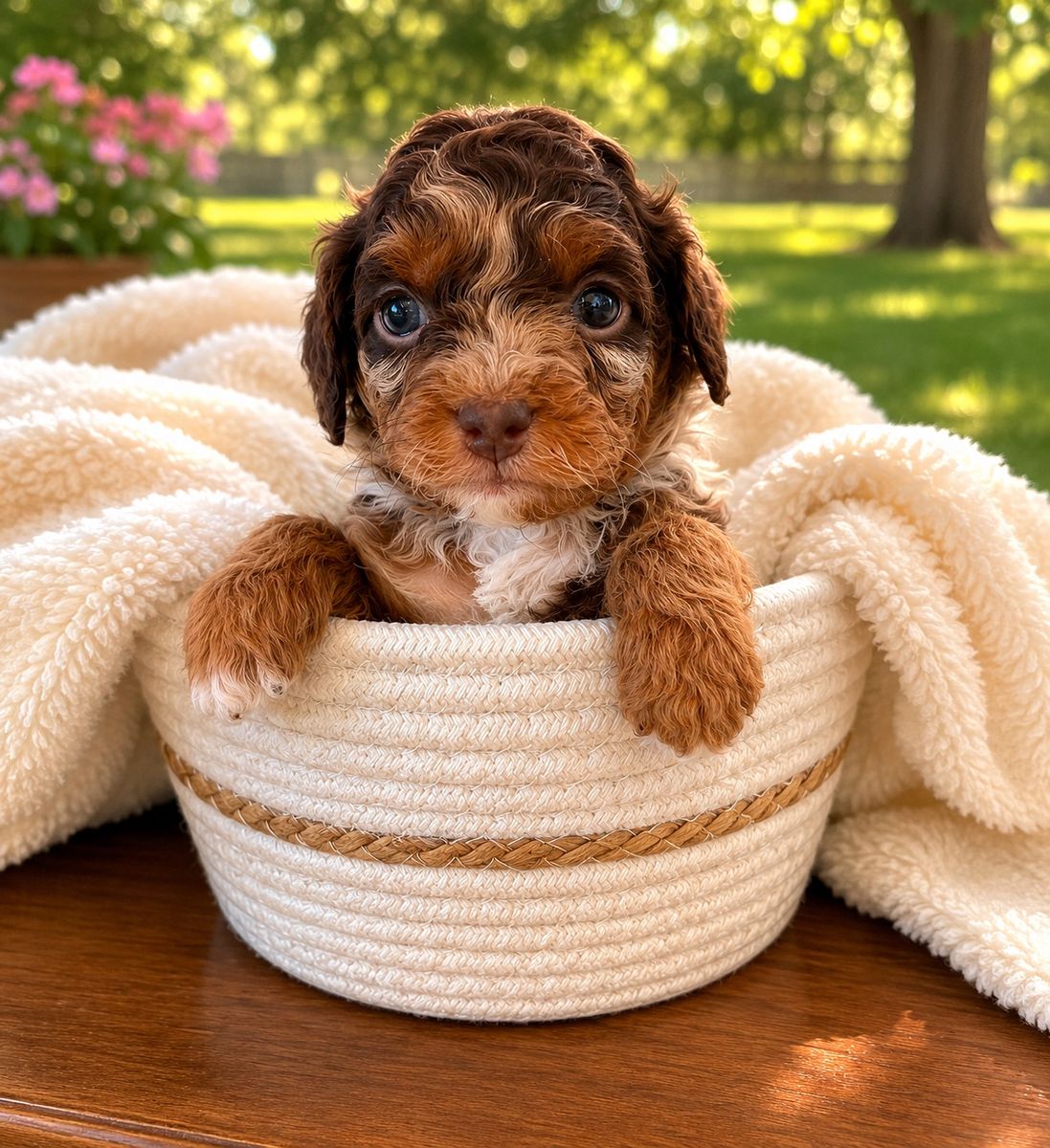 F1b tiny Cavapoos Chocolate Merle Phantom