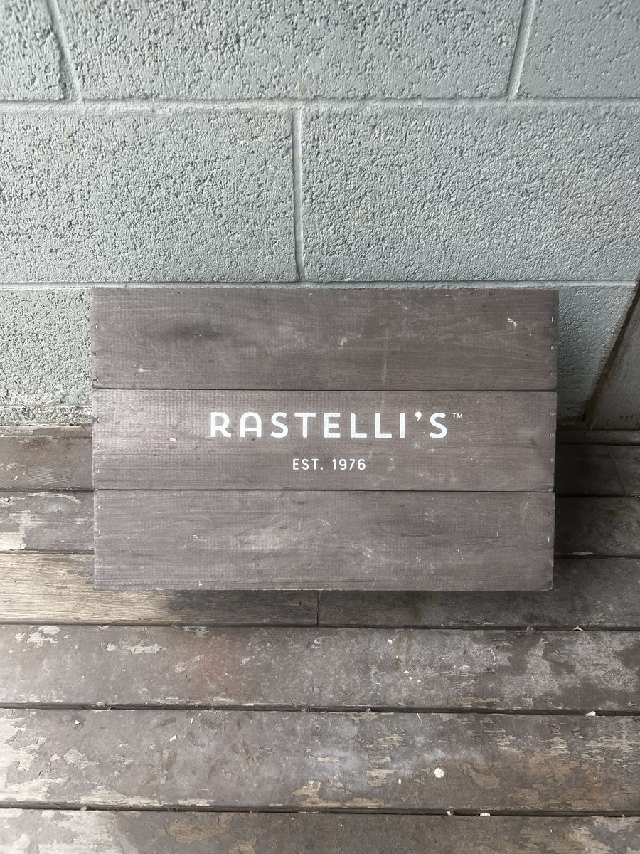 Rastelli's Wood Crate - Est. 1976 Logo - Rustic Farmhouse Decor Storage Box