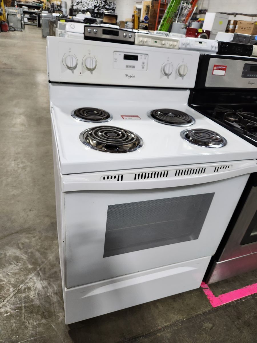 Whirlpool White Electric Range 30" Freestanding Oven Stove 4-Burner