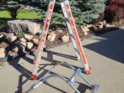 LITTLE GIANT MEGAMAX 15 FOOT LADDER w/ LADDER MAX STABILIZER GREAT CONDITION!