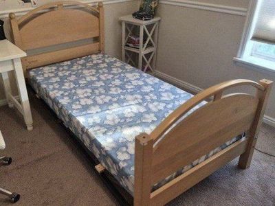 XL Twin Wood Bed Frame - Light Wood Finish