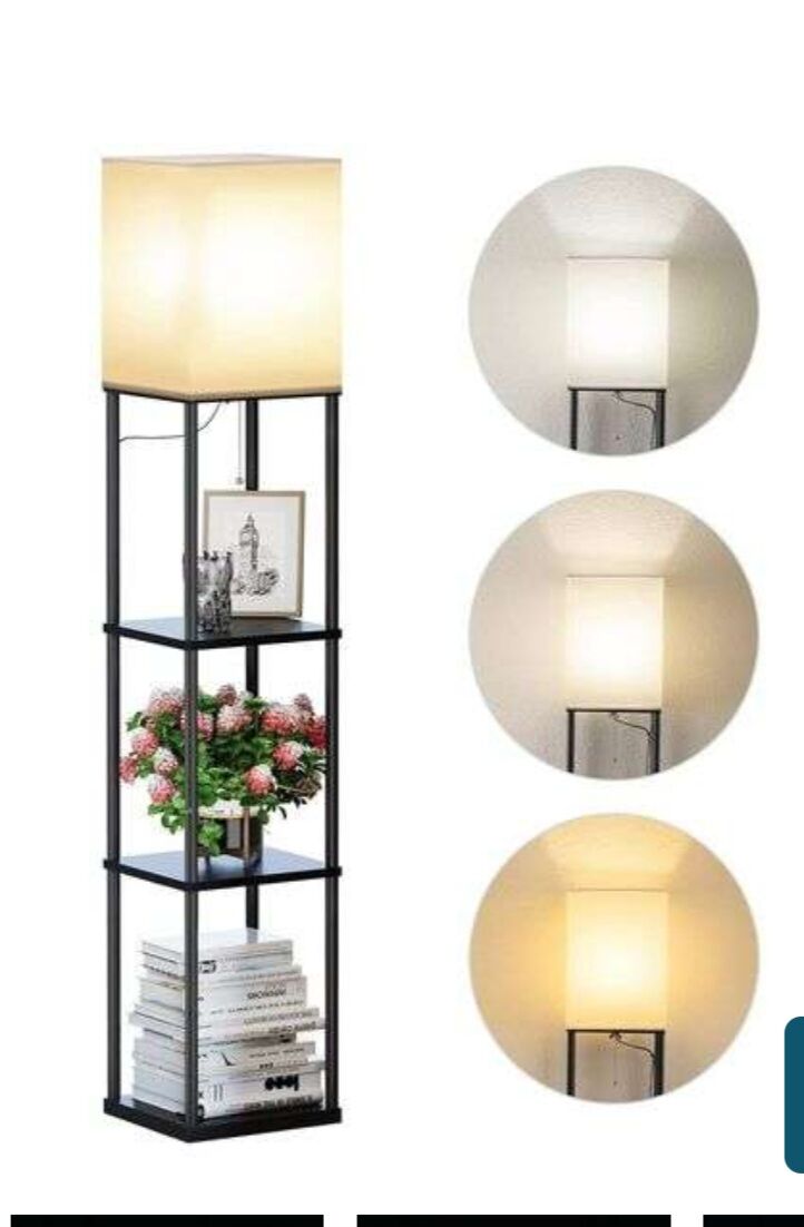 New in Box SUNMORY Floor Lamp with Shelves & Pull Chain Switch – Max 60W E26 MF19308C