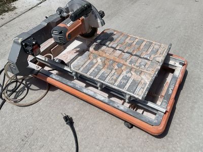 RIDGID Tile Saw with Stand - Wet Saw for Tile, Masonry & Stone Cutting