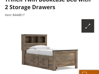 Ashley Furniture Trinell Twin Bookcase Bed with Under-Bed Storage (retails brand new for $850).