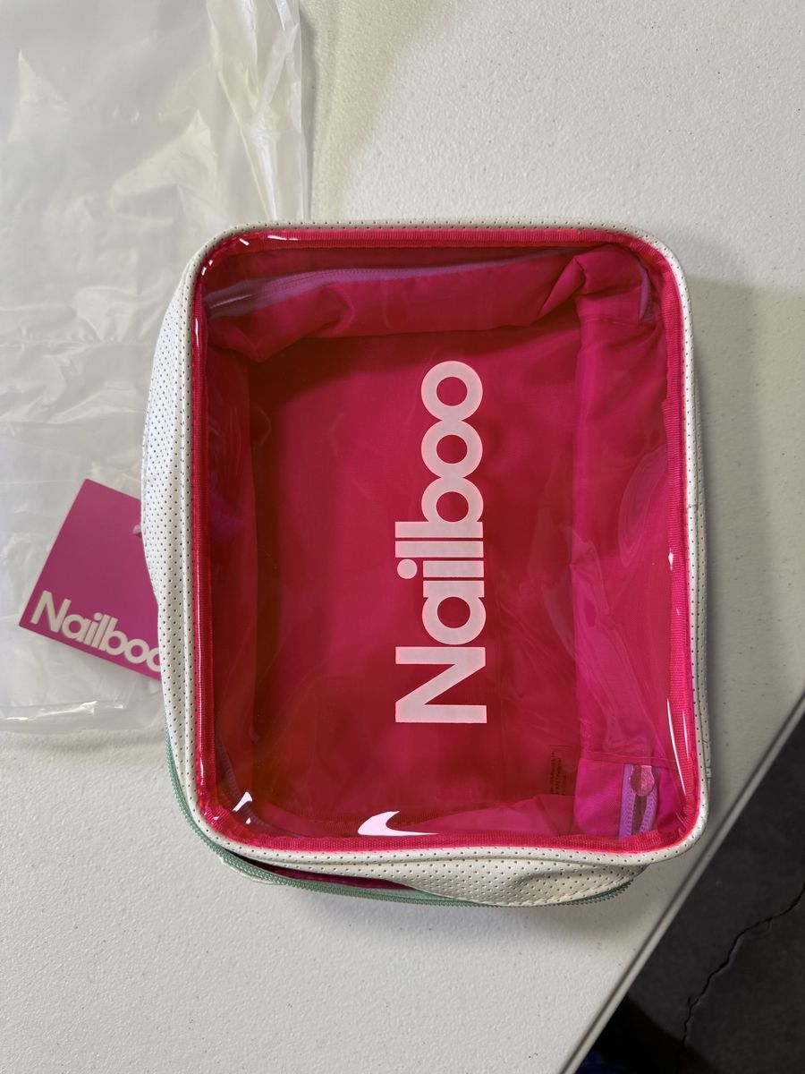 Nailboo Travel Case - White & Pink Perforated Organizer Bag