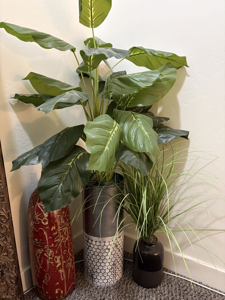 Decorative vases and fake plants (large selection)