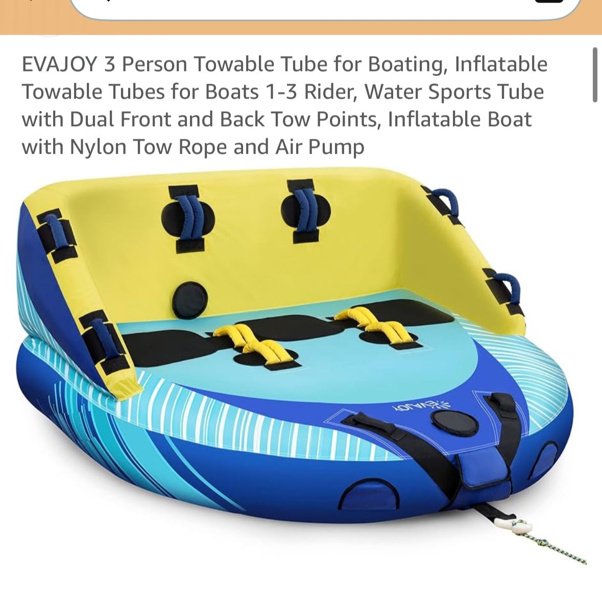 Brand New 3 Person Evajoy Towable Tube