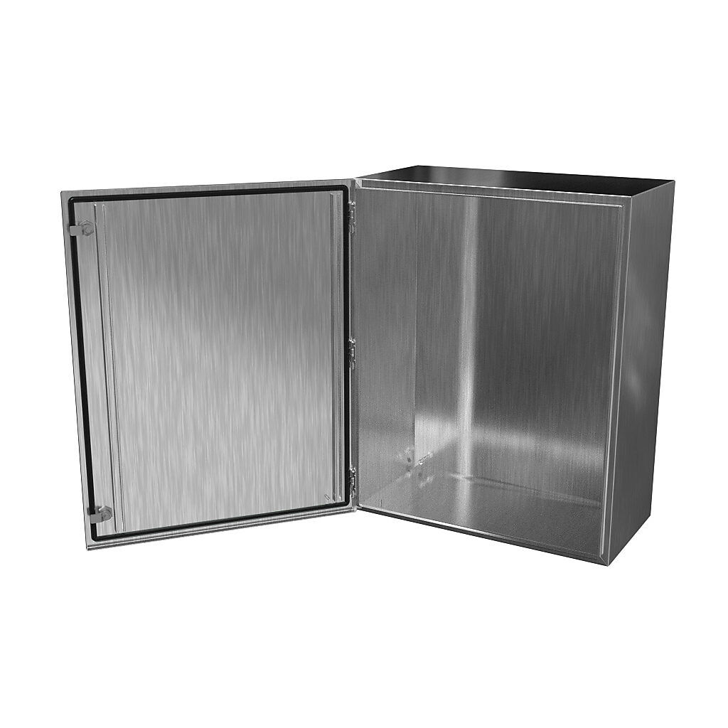 Hammond Eclipse series enclosure, NEMA 3R/4/4X/12/13, 30 x 24 x 12in (HxWxD), wall mount, 304 stainless steel, #4 brush finish